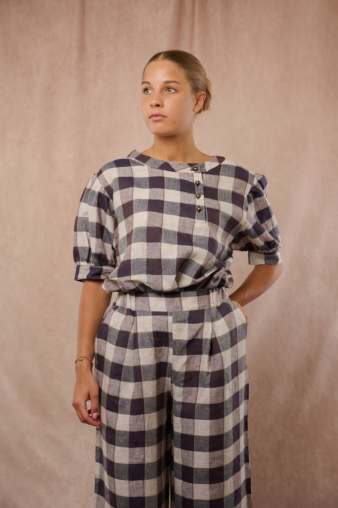 HELLO LUPO Gina Top 2-3y 美品 GINA TOP DONNA, Aubergine Block – Hello Lupo