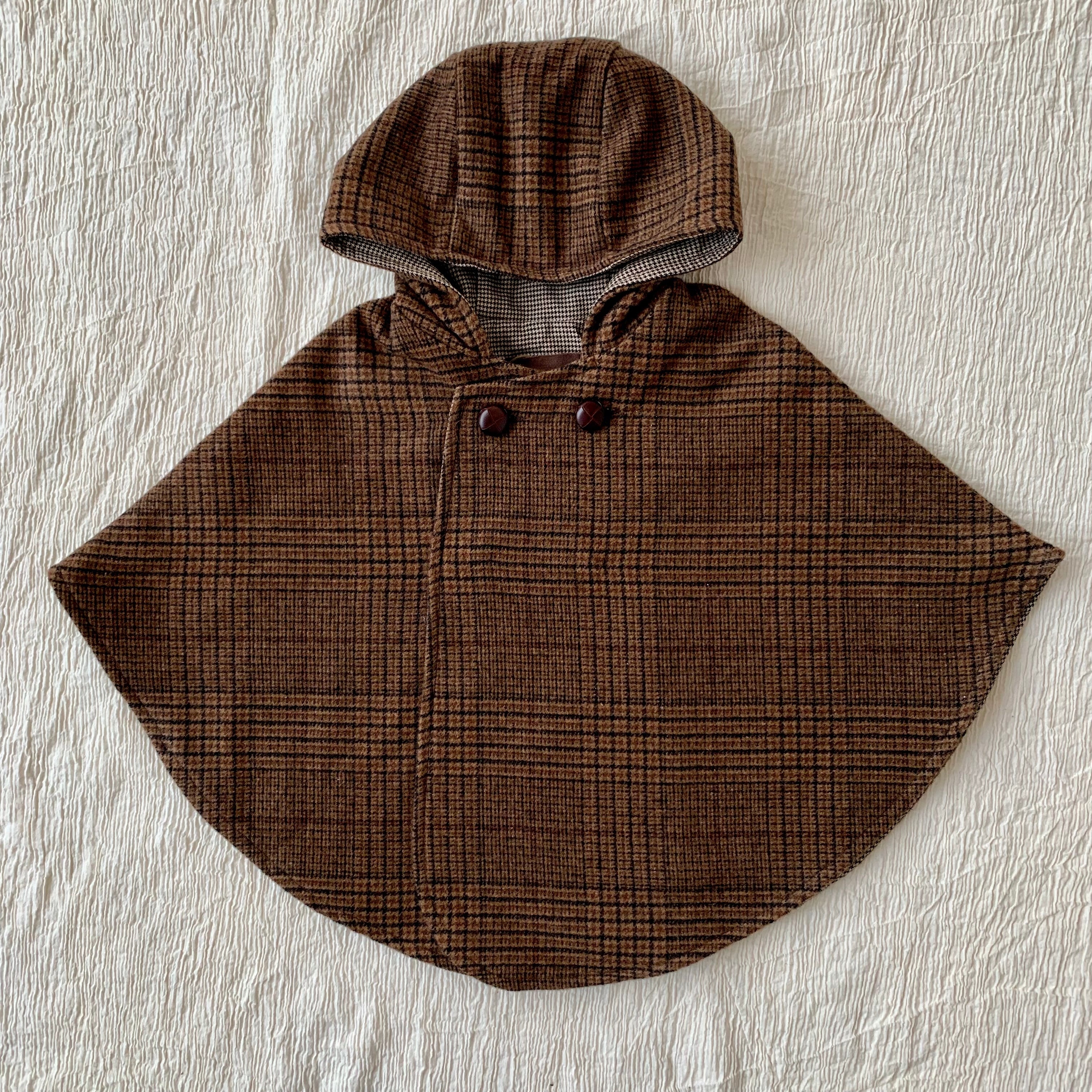 新品】HELLO LUPO poncho purple check 2-3y（Lupo